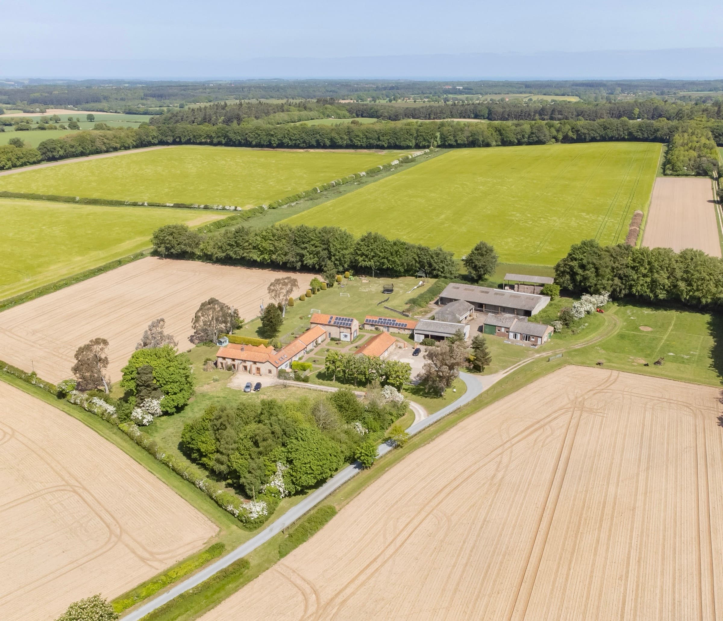 Wood Farm, Edgefield from the air